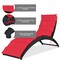 Costway 2PCS Folding Patio Rattan Lounge Chair Chaise Cushioned Portable Garden Lawn Red